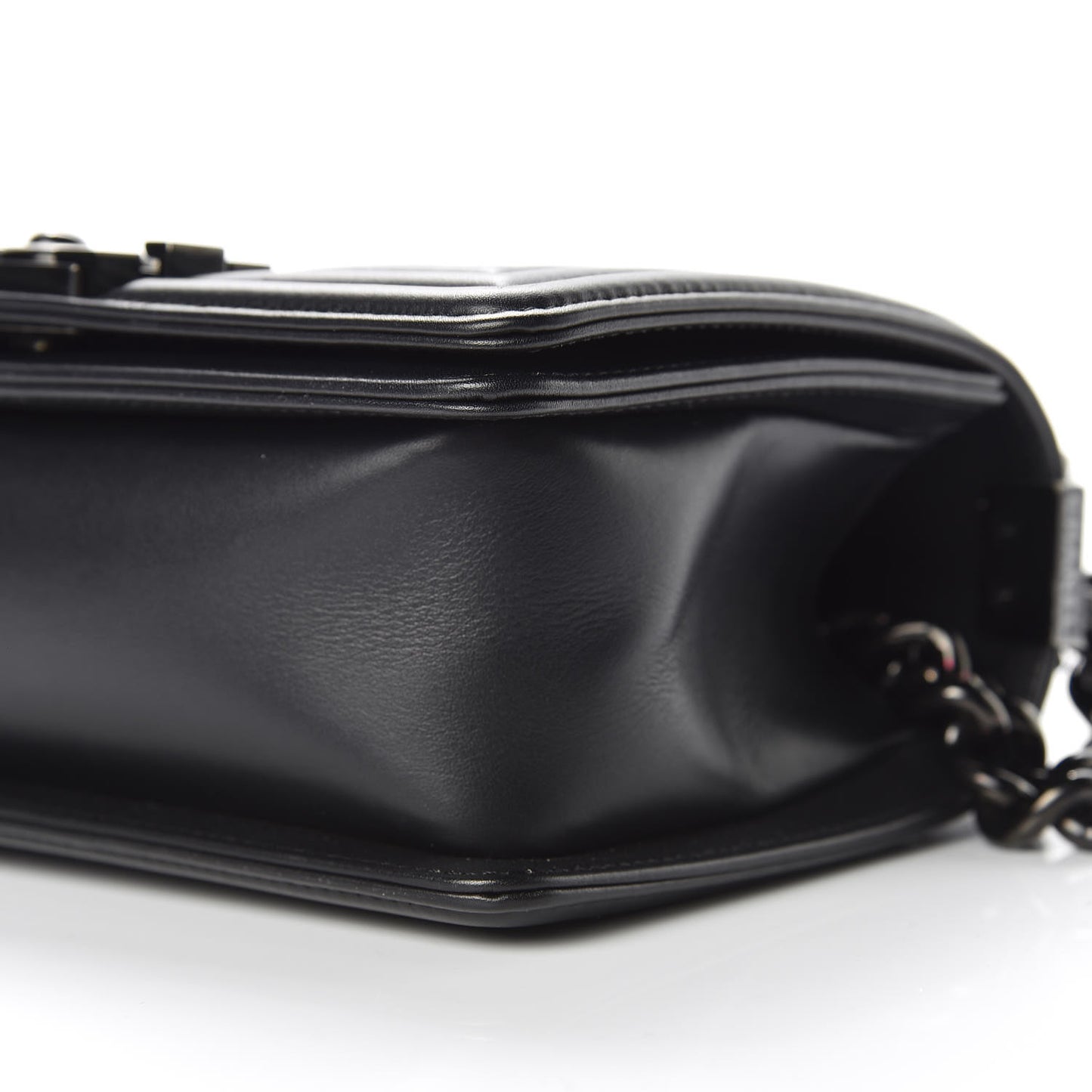 Calfskin Quilted Small Boy Flap So Black