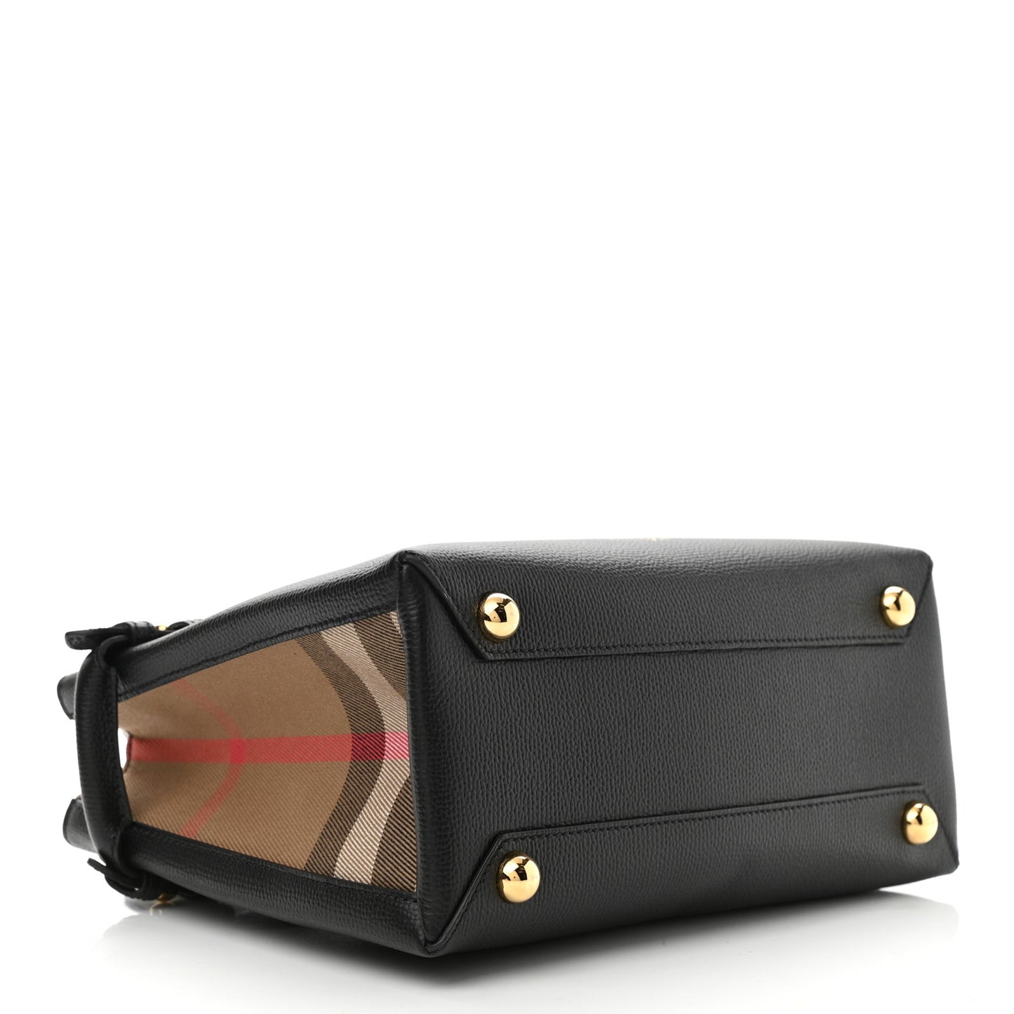 Derby Calfskin House Check Small Banner Tote Black