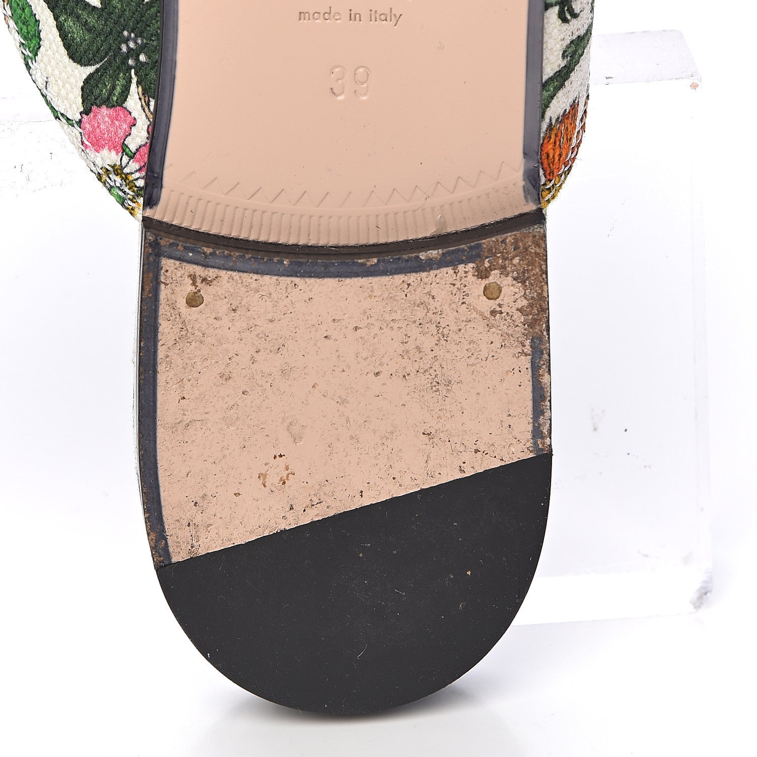 Gucci Canvas Flora Womens Princetown Slippers 39 White Multicolor 15 of 19