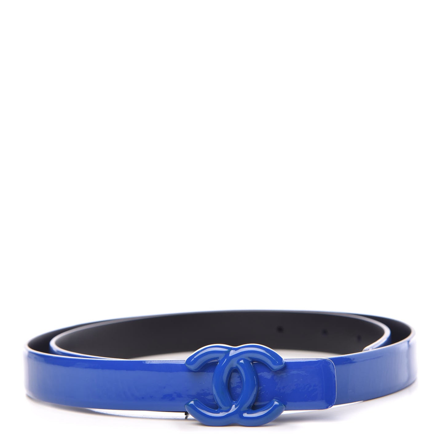 Patent CC Logo Skinny Belt 85 34 Blue