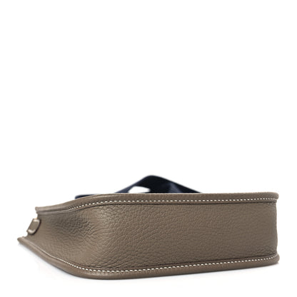 Hermes Taurillon Clemence Amazone Evelyne TPM Etoupe Bleu Indigo 4 of 10