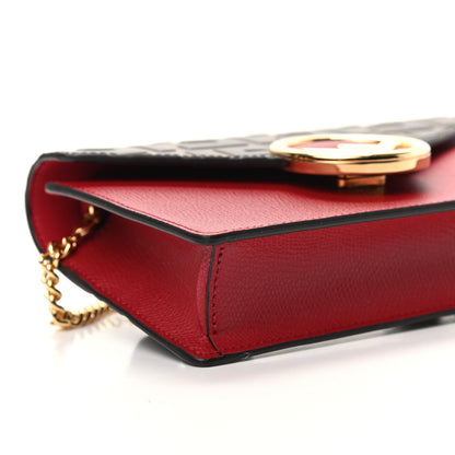 Fendi Vitello Cruise F is Fendi Bi-Color FF 1974 Embossed Envelope Belt Bag Maya Black Fragola 9 of 10