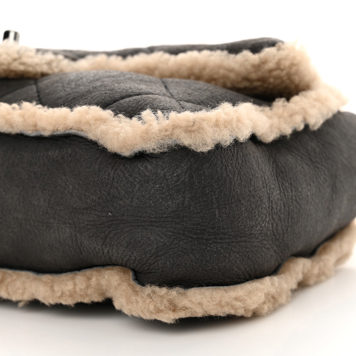 Chanel Shearling Quilted Medium Single Flap Grey 12 of 12