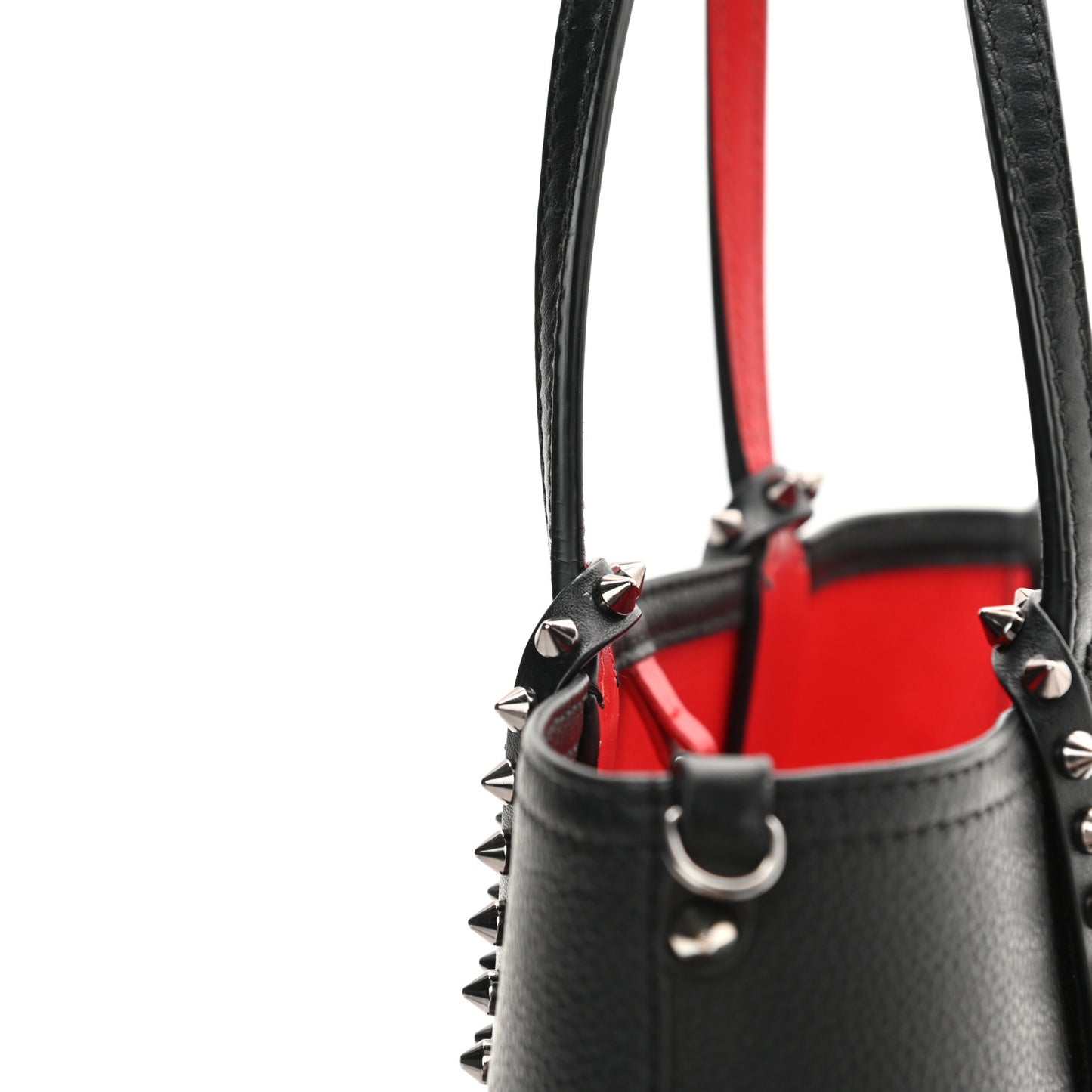 Calfskin Spikes Mini East West Cabata Tote Black
