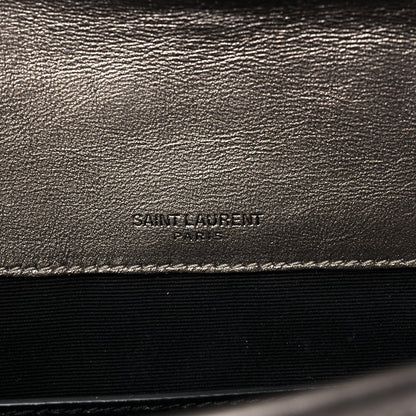 Saint Laurent Crinkled Calfskin Matelasse Monogram Baby Niki Chain Satchel Platinum 6 of 9