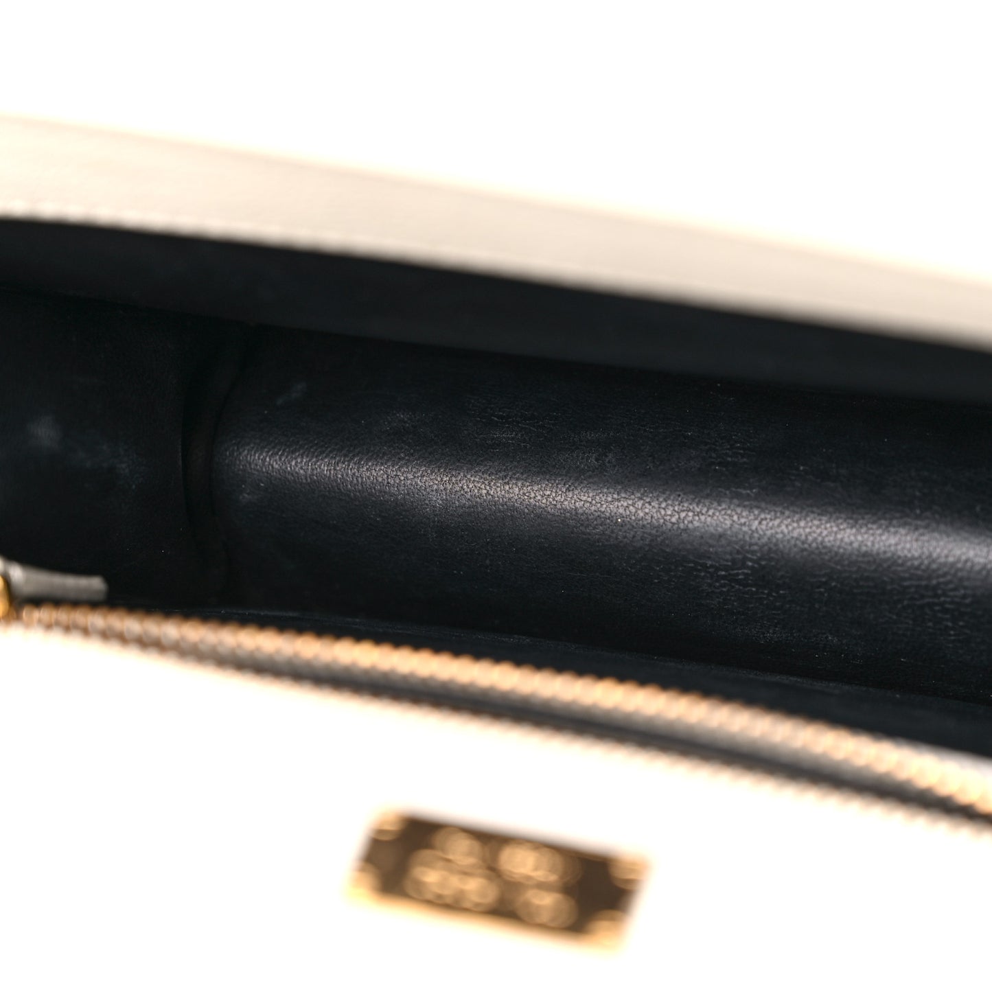 Grained Calfskin Tara Chain Shoulder Bag White