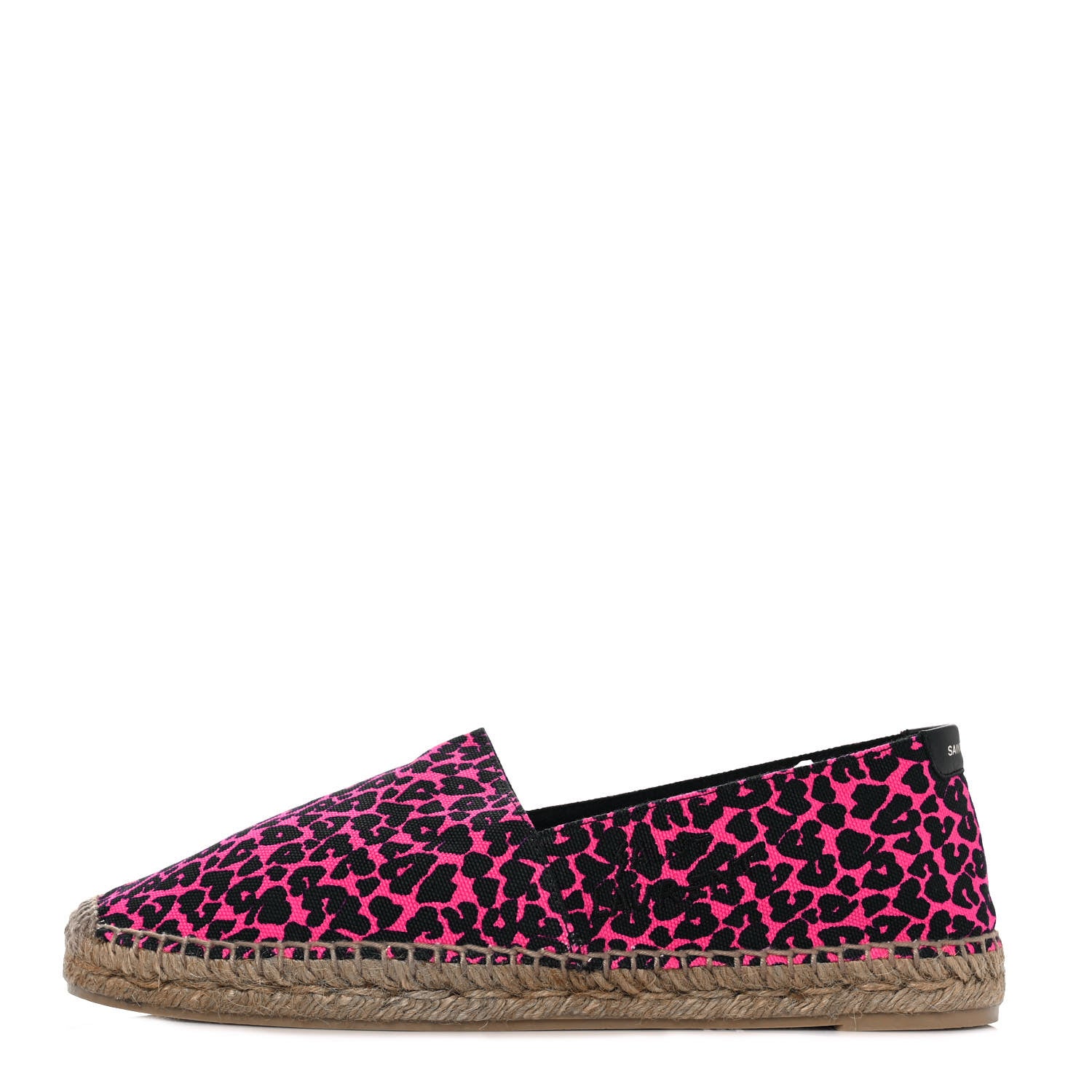 Saint Laurent Canvas Leopard Print Espadrilles 41 Fushia Black 1 of 9