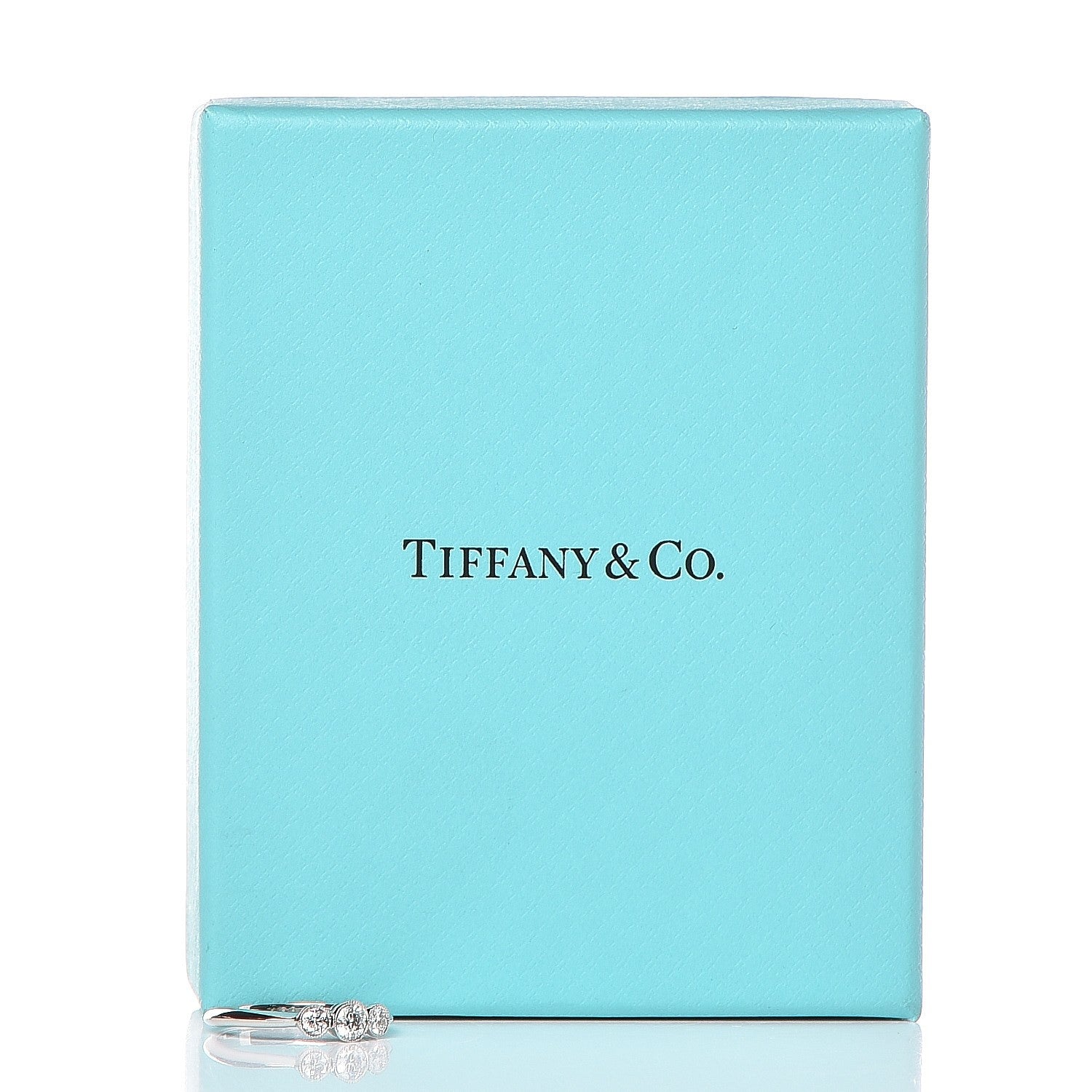 Tiffany Platinum Diamond Three Stone Milgrain Ring 51.9 6 4 of 8