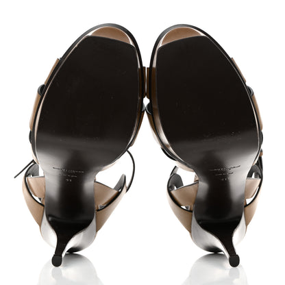 Saint Laurent Calfskin Tribute 105 Platform Sandals 41 Tundra 5 of 8