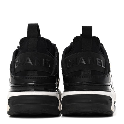 Chanel Velvet Calfskin Mixed Fibers CC Sneakers 38 Black 6 of 10