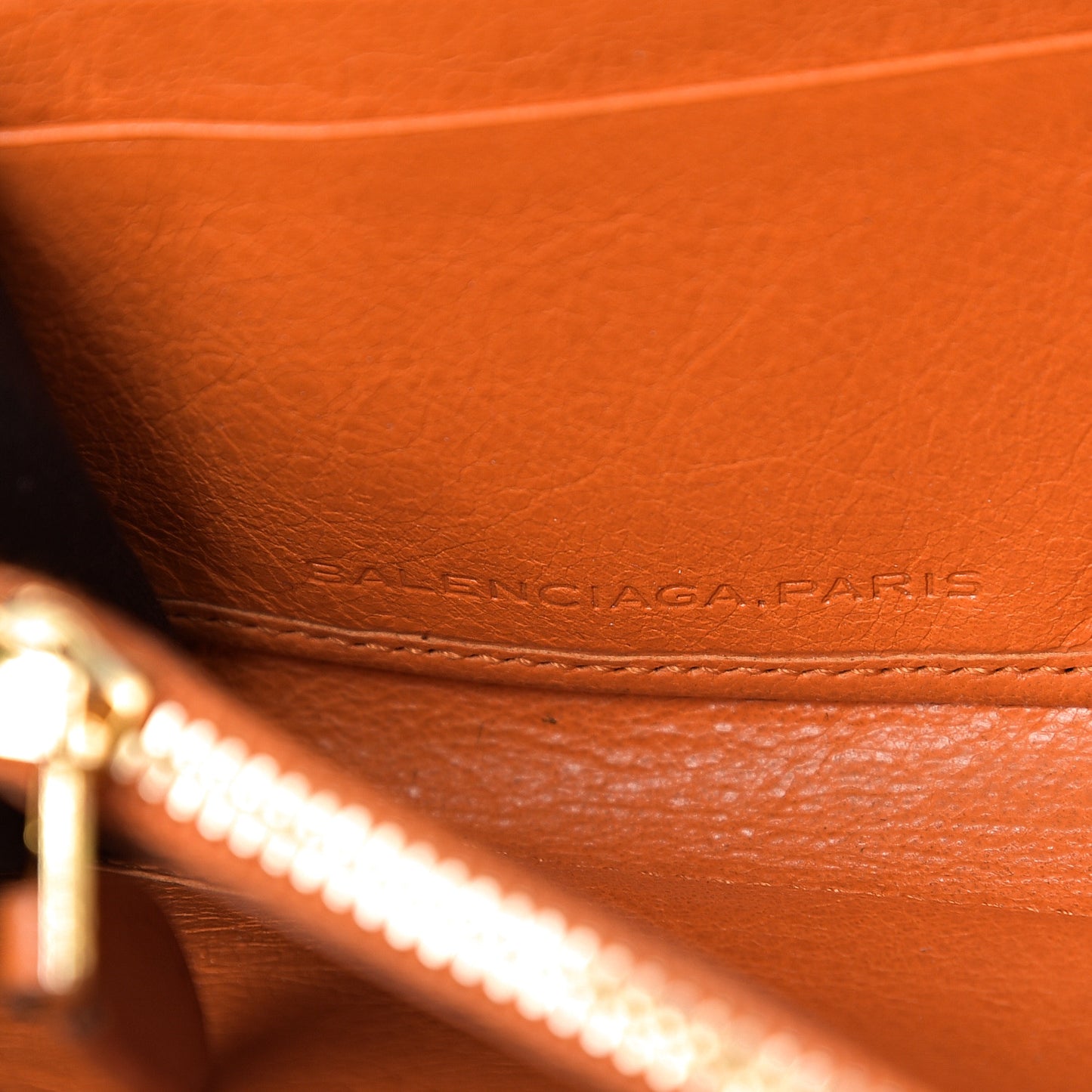 Agneau Classic Hardware Continental Zip Around Wallet Tangerine