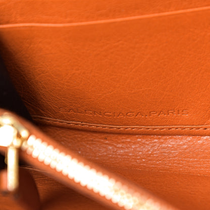 Balenciaga Agneau Classic Hardware Continental Zip Around Wallet Tangerine 5 of 15