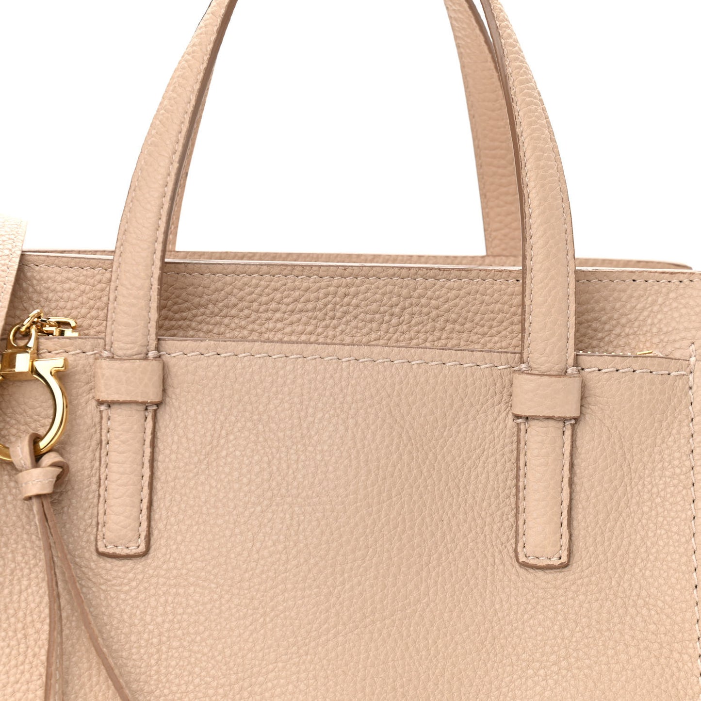 Hammered Calfskin Double Handle Small Amy Tote Cumin