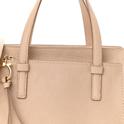 Salvatore Ferragamo Hammered Calfskin Double Handle Small Amy Tote Cumin 7 of 10