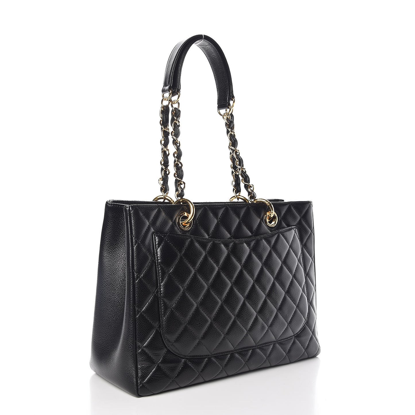 Caviar Quilted Grand Shopping Tote GST Black