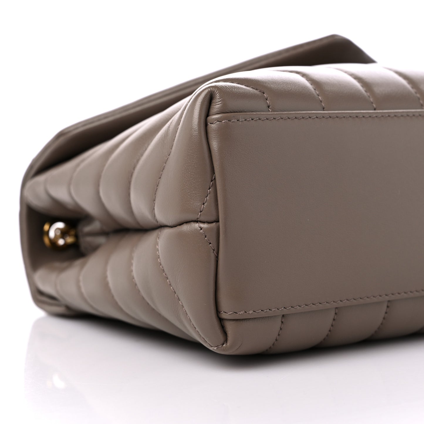 Calfskin Y Quilted Monogram Small Loulou Chain Satchel Taupe