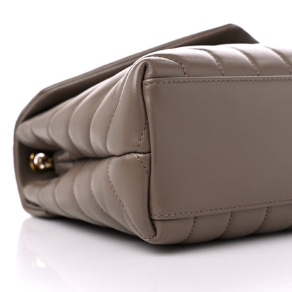 Saint Laurent Calfskin Y Quilted Monogram Small Loulou Chain Satchel Taupe 7 of 10