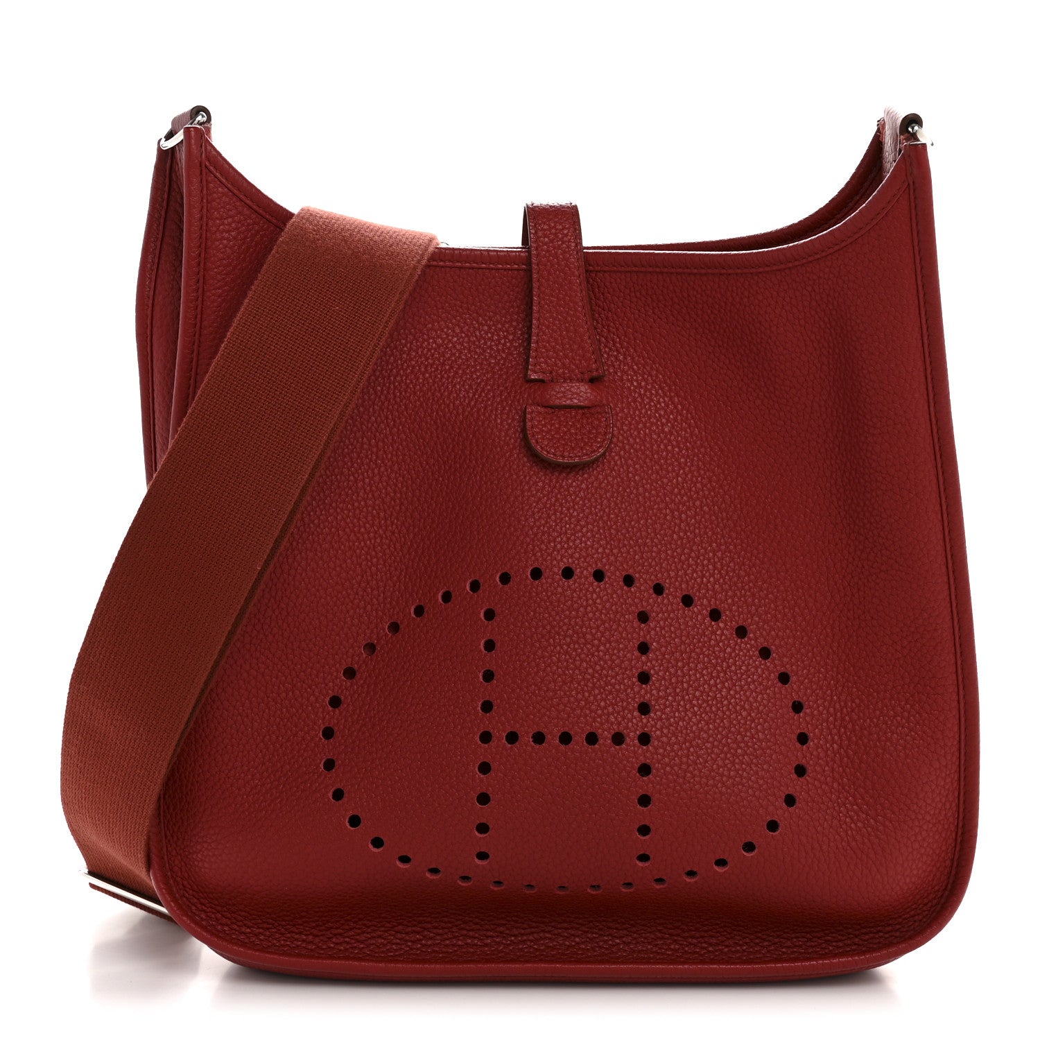 Hermes Taurillon Clemence EVELYNE III GM Rouge Garance 1 of 13