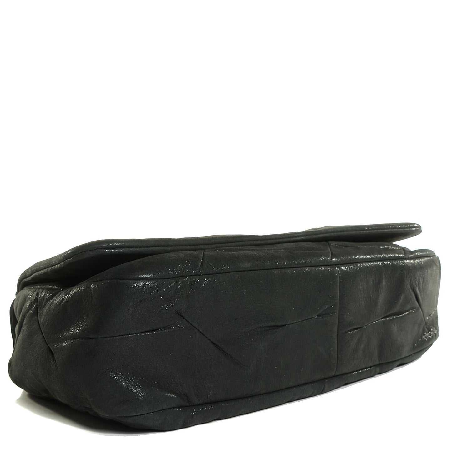 Iridescent Calfskin Glint Flap Black