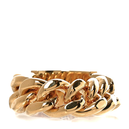 Saint Laurent Logo Engraved Chain Ring 62 10 Gold 3 of 4