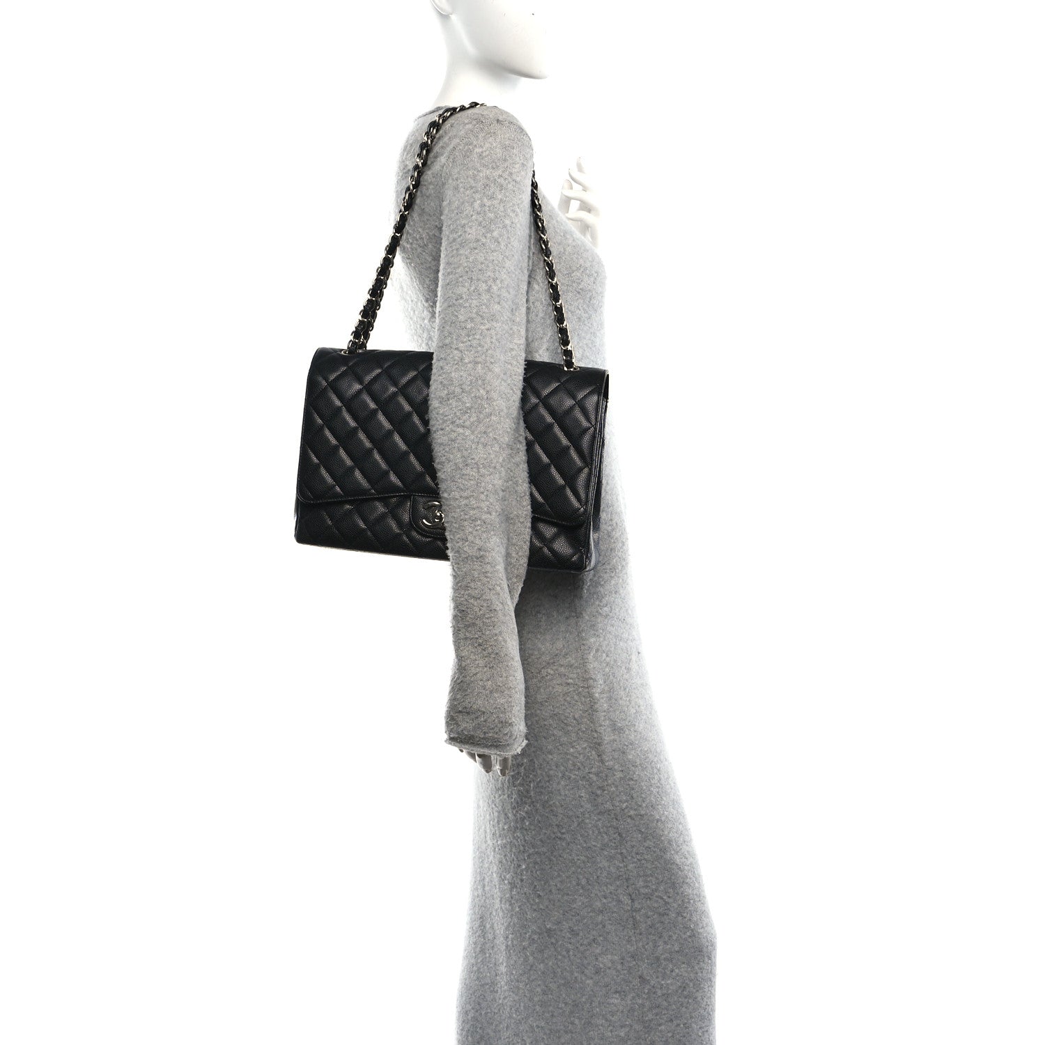 Chanel Caviar Quilted Maxi Double Flap Black 2 of 11