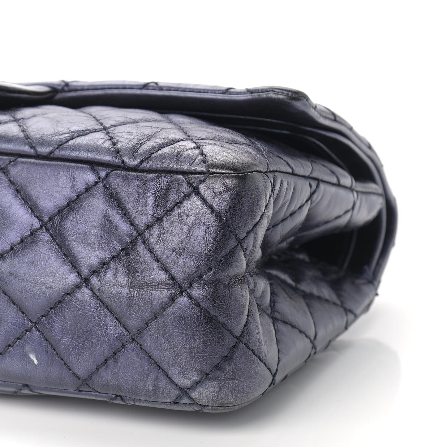 Metallic Aged Calfskin Quilted 2.55 Reissue 225 Flap Blue