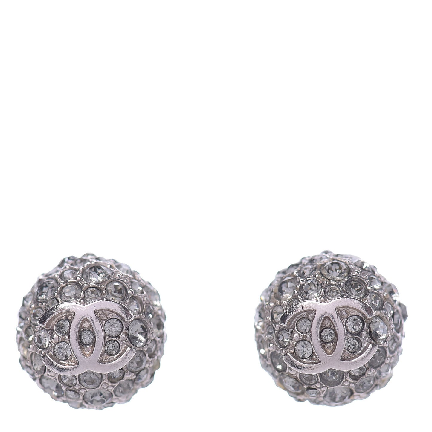 Crystal CC Earrings Silver