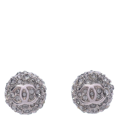 Chanel Crystal CC Earrings Silver 1 of 5