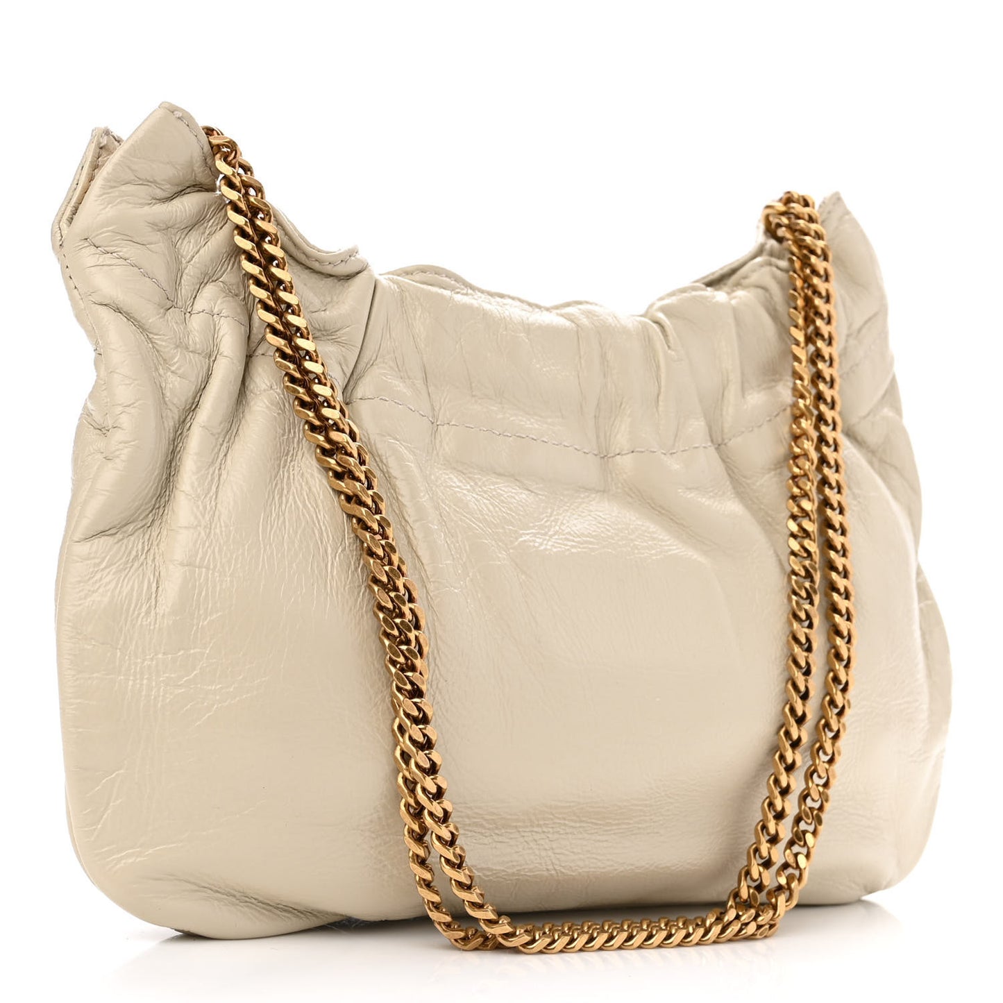 Calfskin Pac Pac Ruched Hobo Winter White