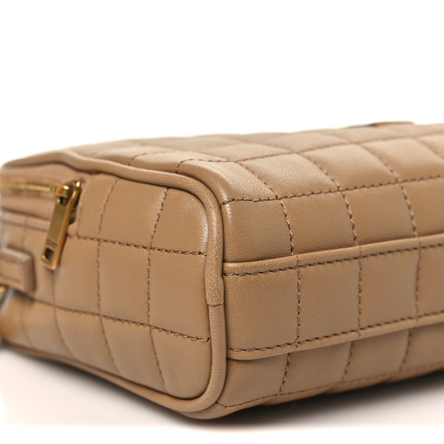 Saint Laurent Lambskin Carre Quilted Cassandre Mini Camera Bag Natural Tan 9 of 10