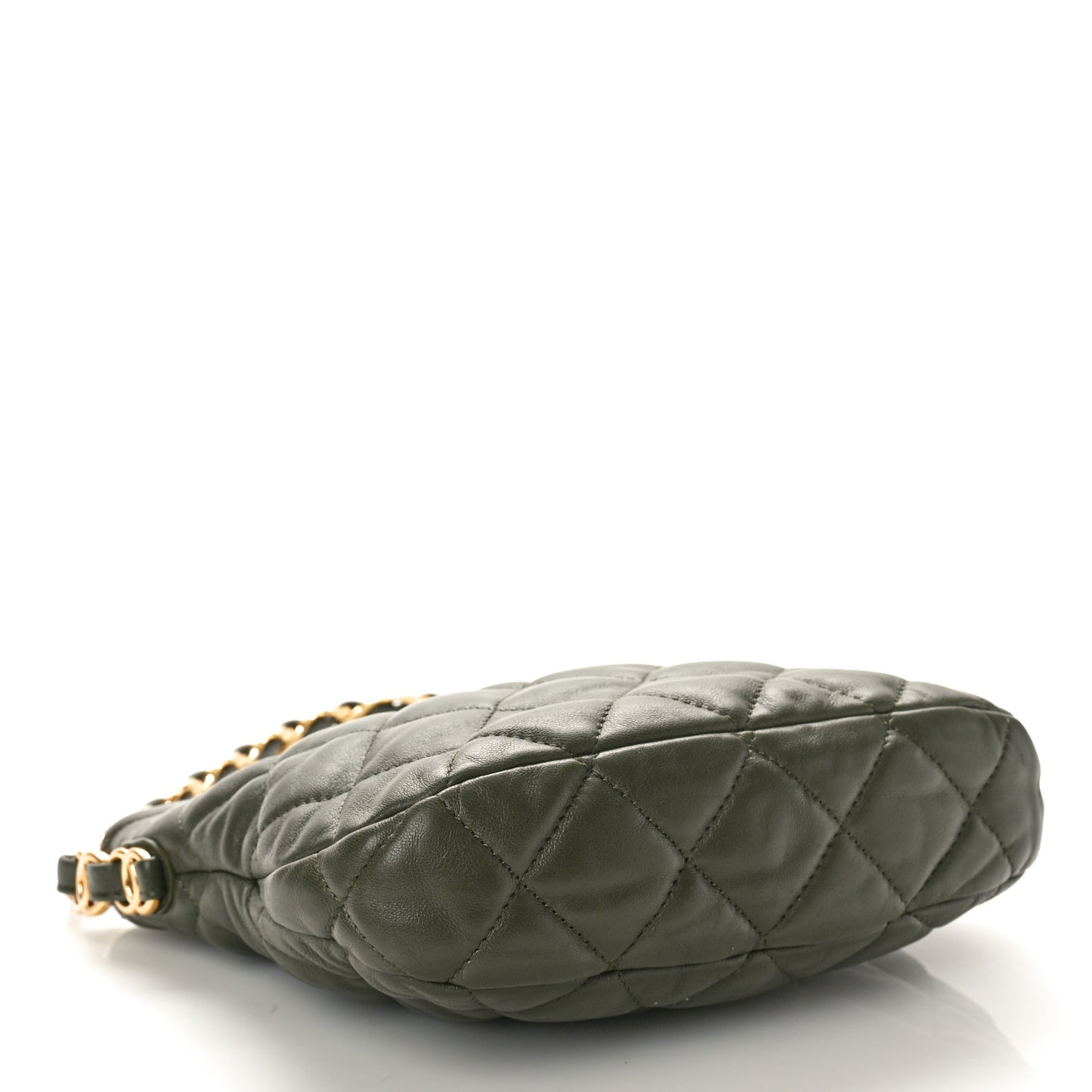 Lambskin Quilted CC Links Hobo Khaki