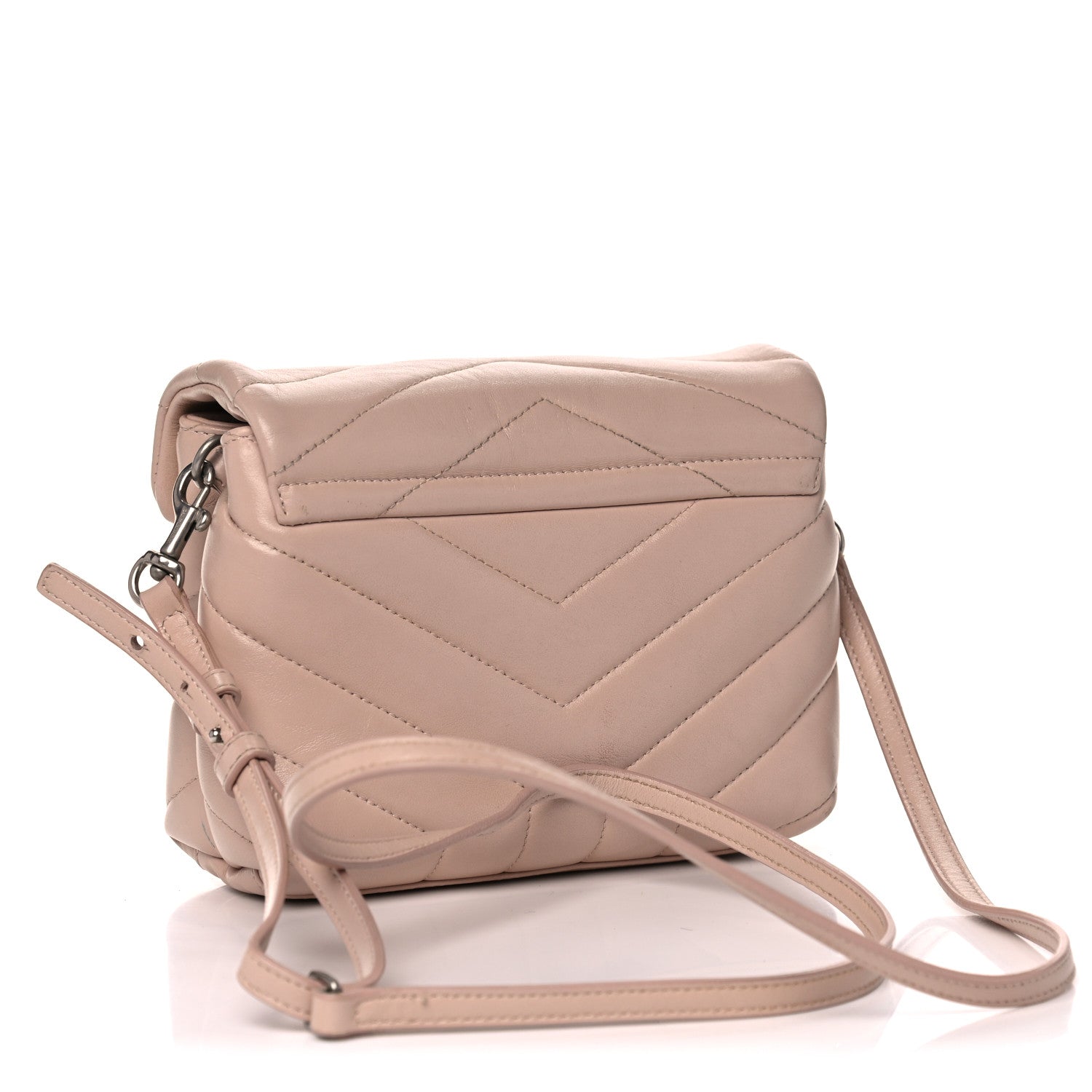 Saint Laurent Calfskin Y Quilted Monogram Toy Loulou Crossbody Bag Marble Pink 3 of 19