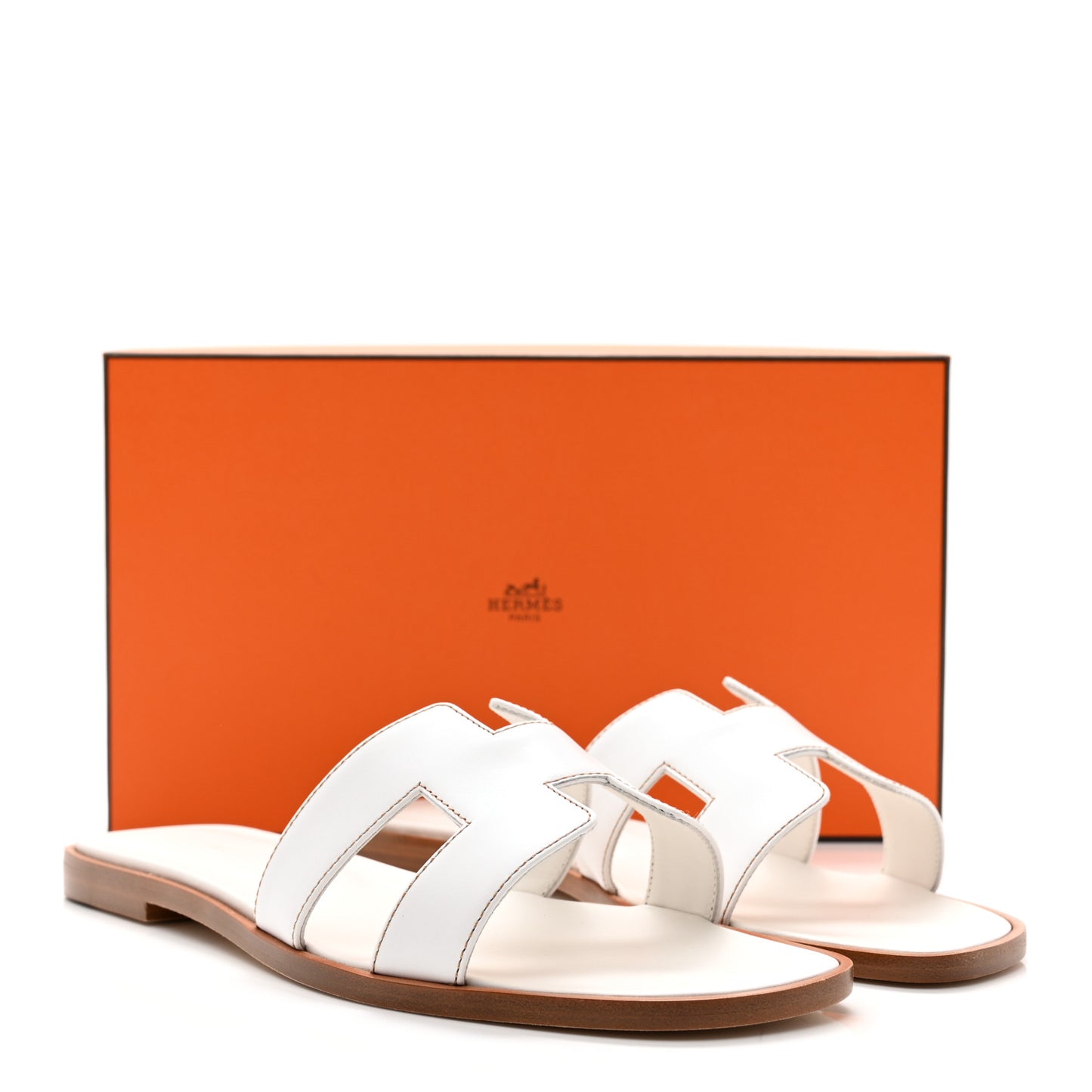 Box Calfskin Oran Sandals 38.5 White