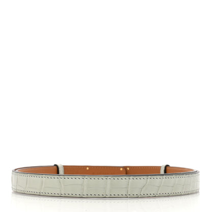 Hermes Matte Alligator Kelly Belt Gris Neve 2 of 4