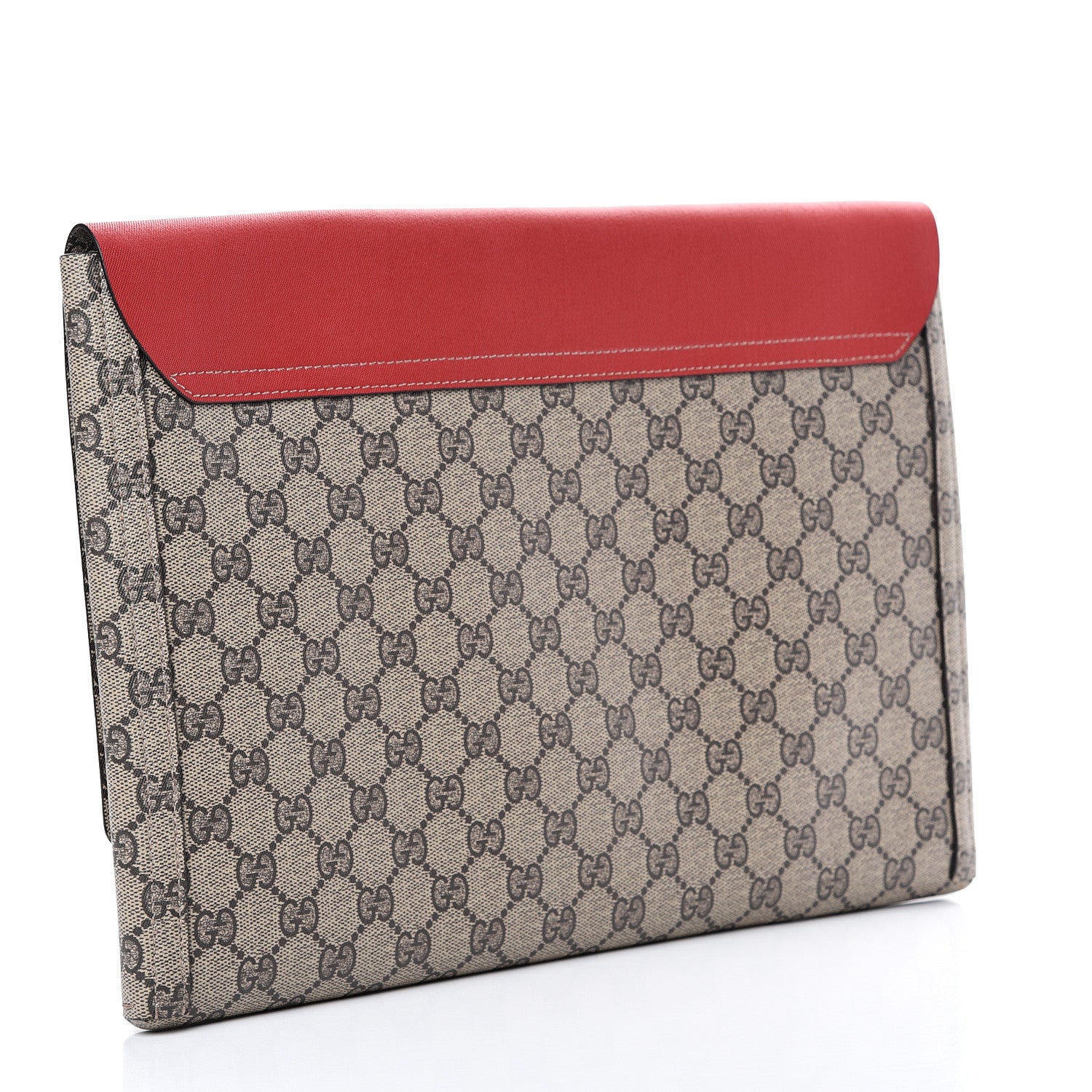 Gucci GG Supreme Monogram No Longer Not Yet Large Clutch Red 2 of 7