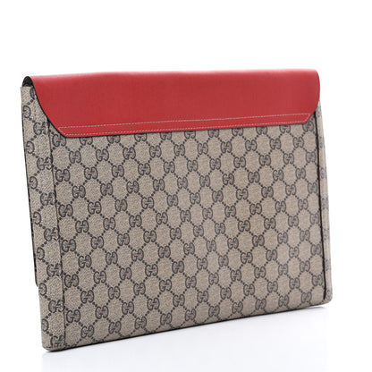 Gucci GG Supreme Monogram No Longer Not Yet Large Clutch Red 2 of 7