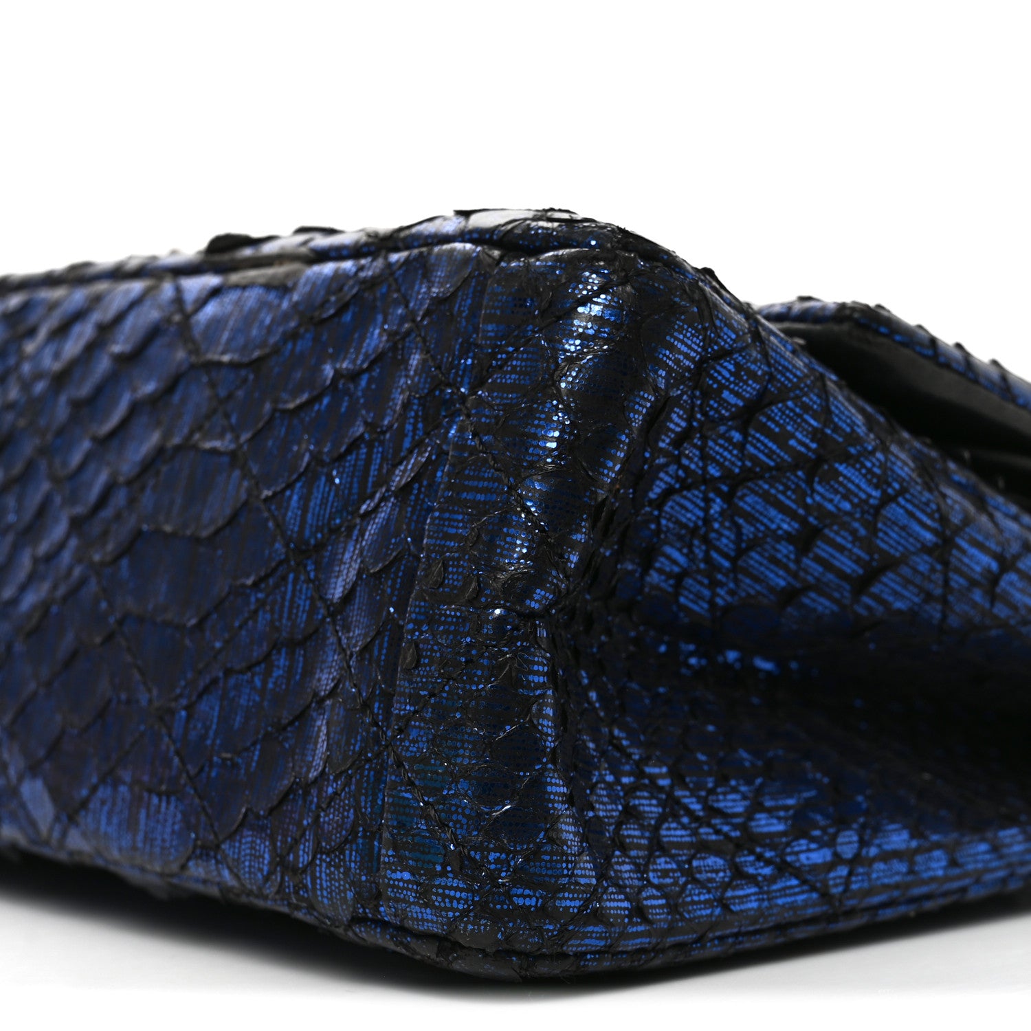 Chanel Metallic Snakeskin 2.55 Reissue 225 Flap Blue 10 of 11
