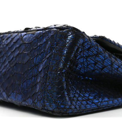 Chanel Metallic Snakeskin 2.55 Reissue 225 Flap Blue 10 of 11
