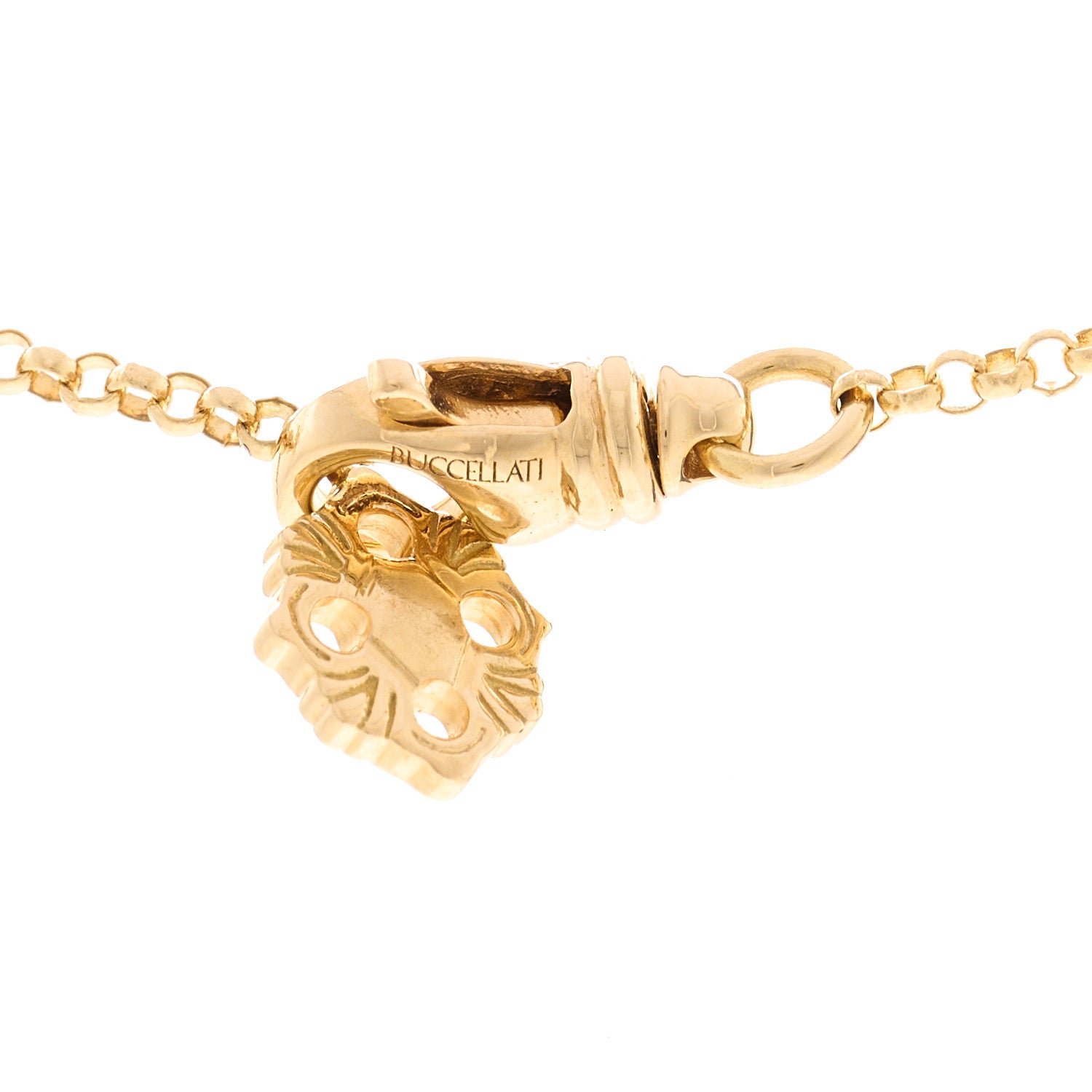 Buccellati 18K Yellow Gold Enamel Small Opera Tulle Pendant Necklace Red 4 of 5