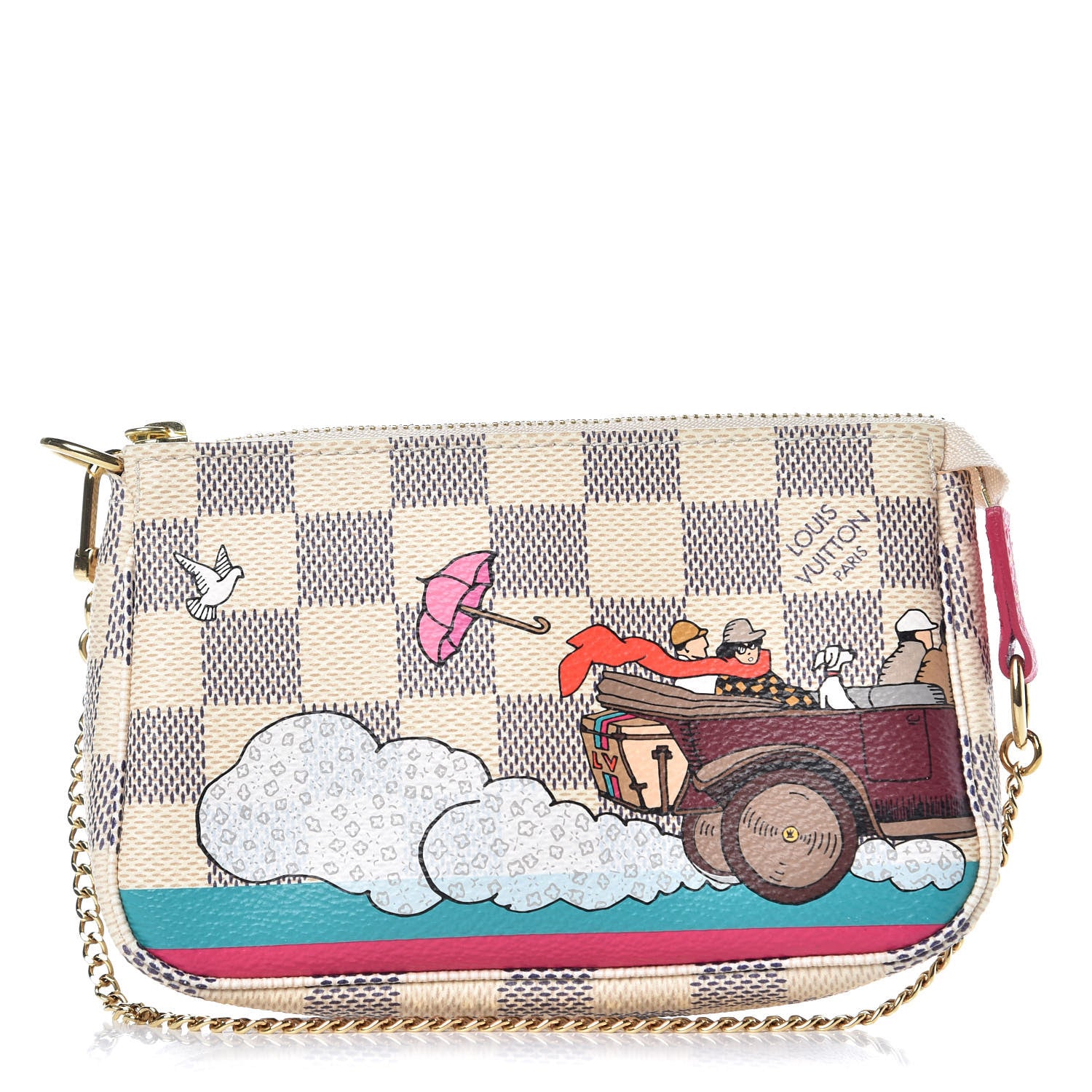Louis Vuitton Damier Azur 2015 Christmas Animation Mini Pochette Accessories 1 of 8