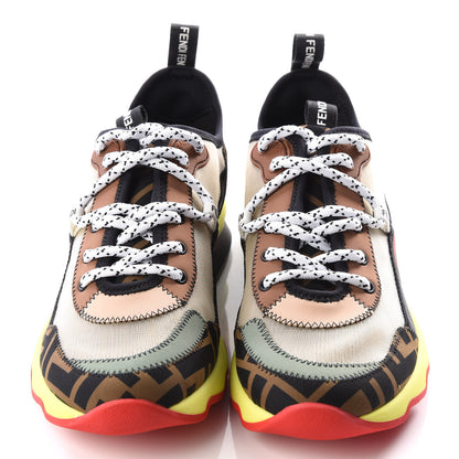 Fendi Technical Mesh Lycra FFreedom Patchwork Sneakers 36 Nude Tobacco Black 3 of 9