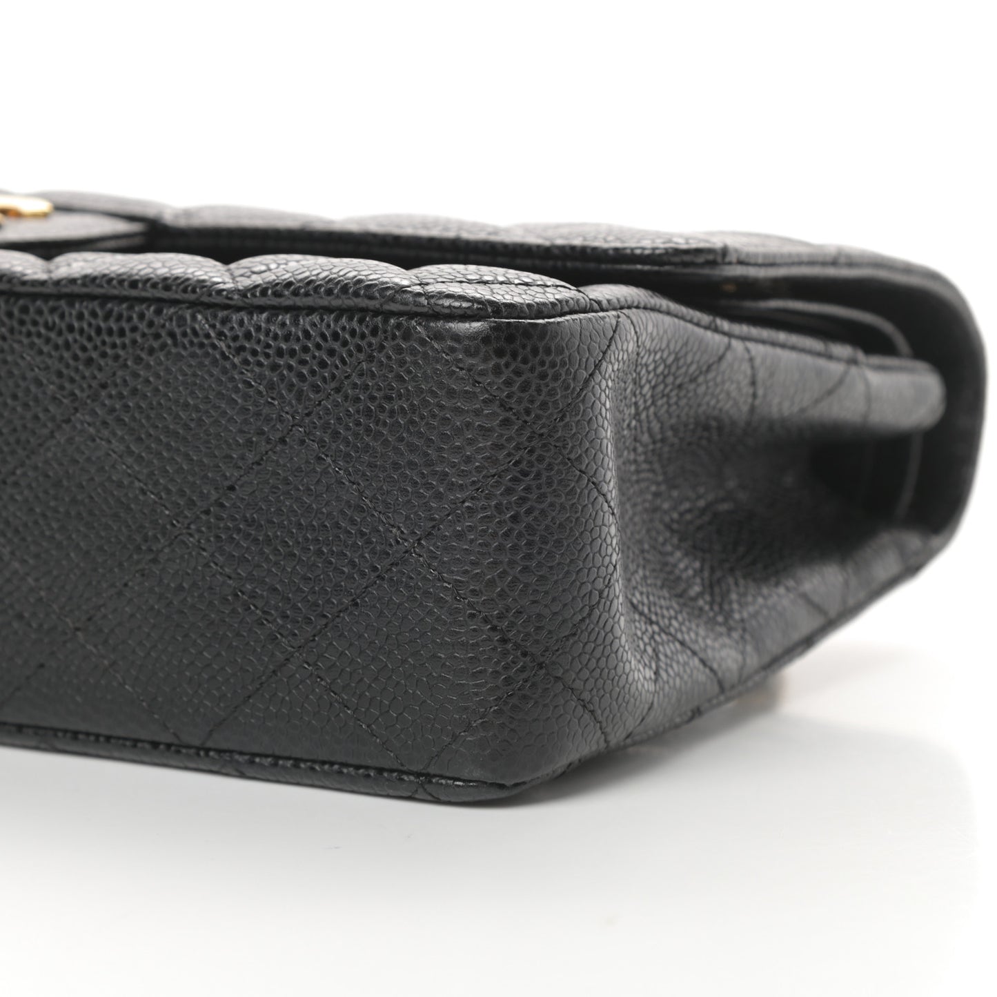 Caviar Quilted Medium Double Flap Black