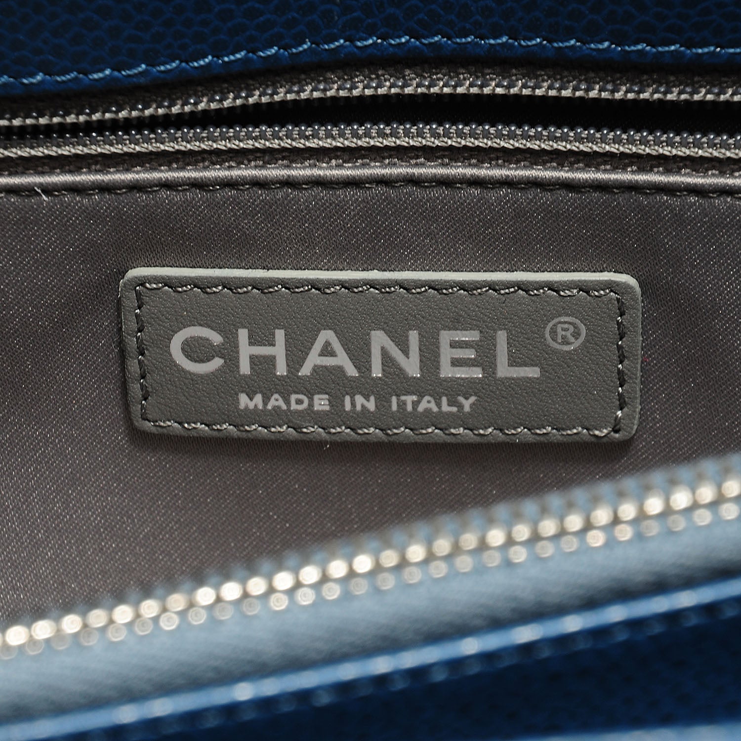 Chanel Caviar Grand Shopping Tote GST Dark Blue 6 of 8