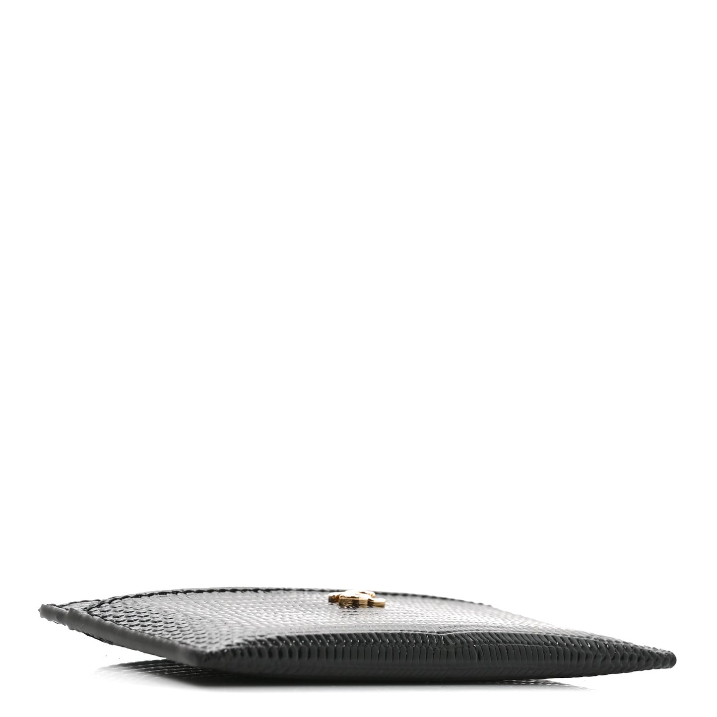 Calfskin Lizard Embossed Card Holder Black