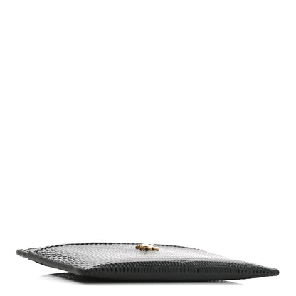 Chanel Calfskin Lizard Embossed Card Holder Black 7 of 16