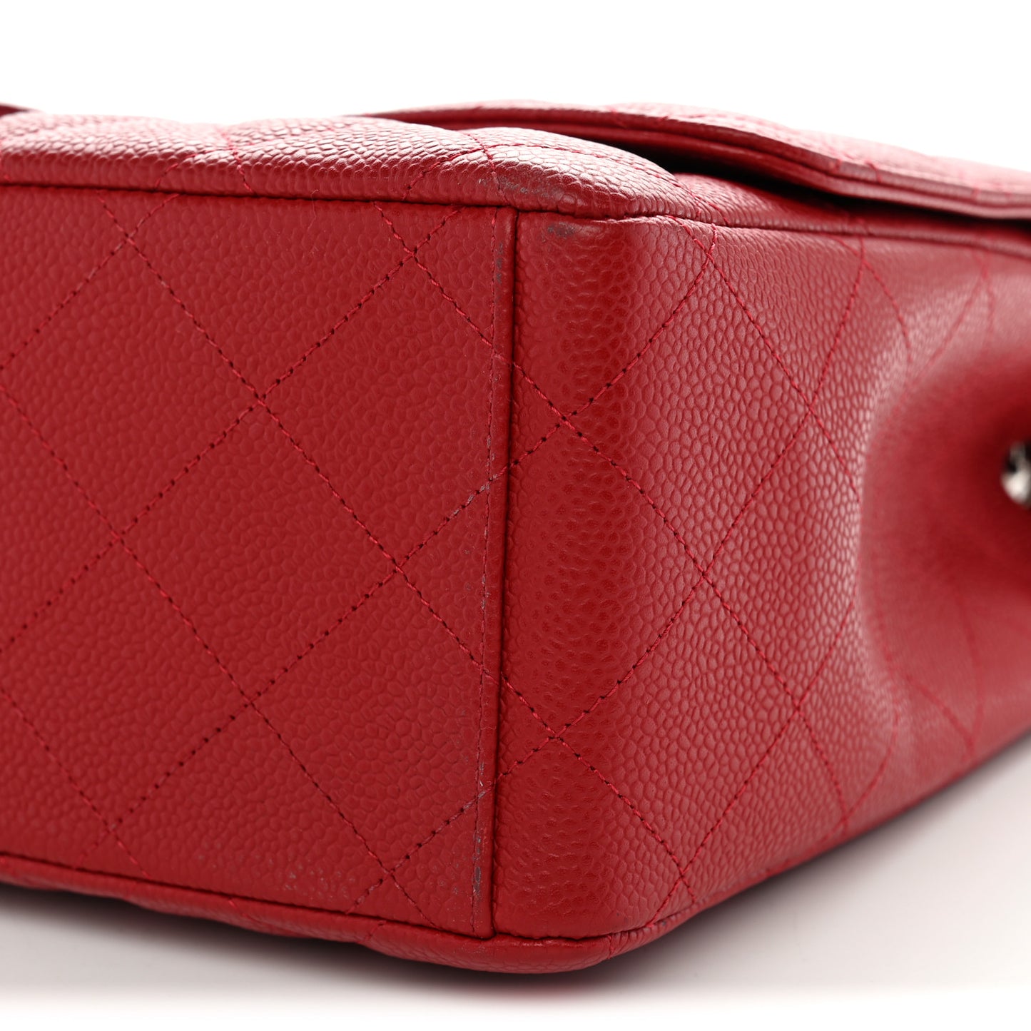 Caviar Quilted Maxi Single Flap Red