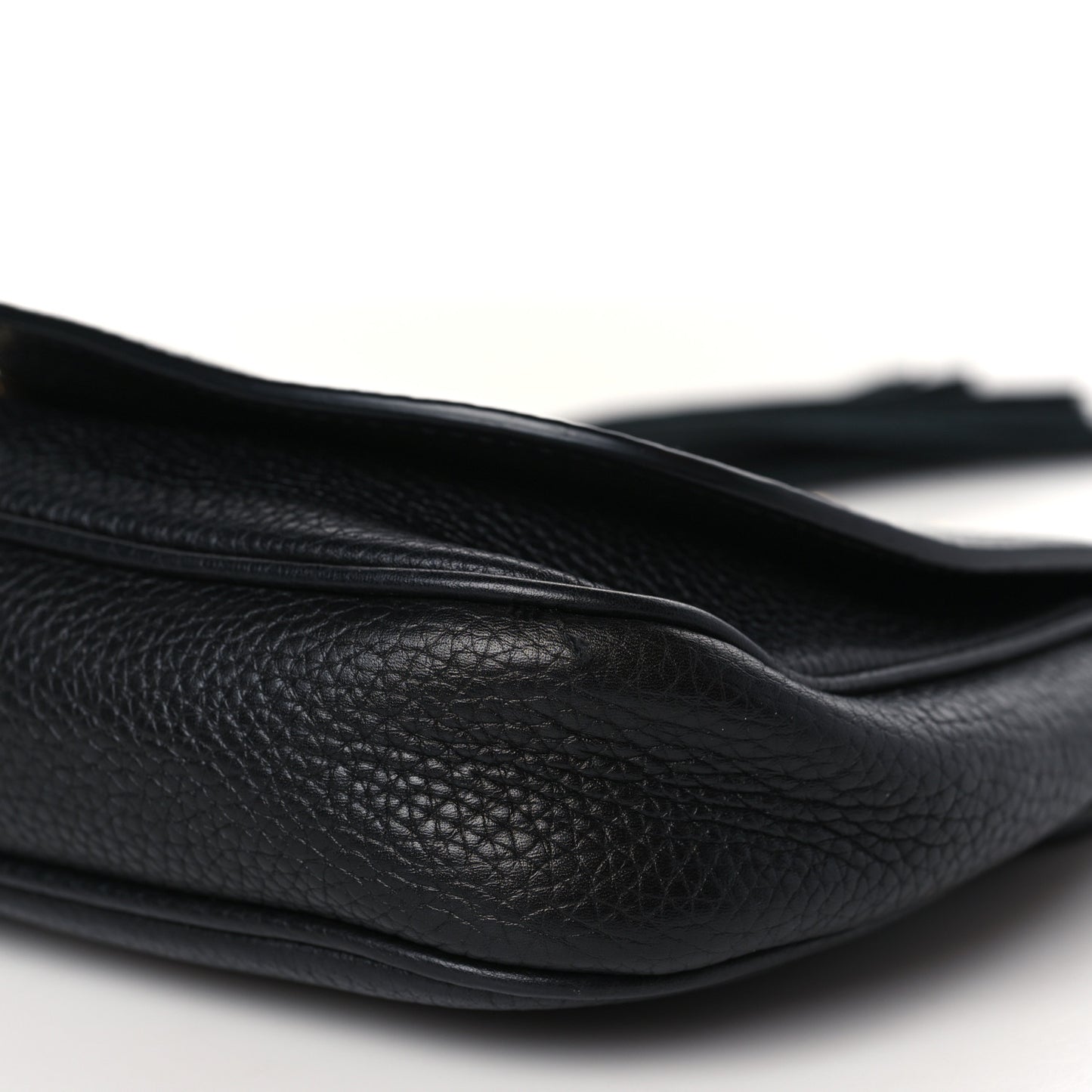 Pebbled Calfskin Medium Soho Flap Crossbody Black