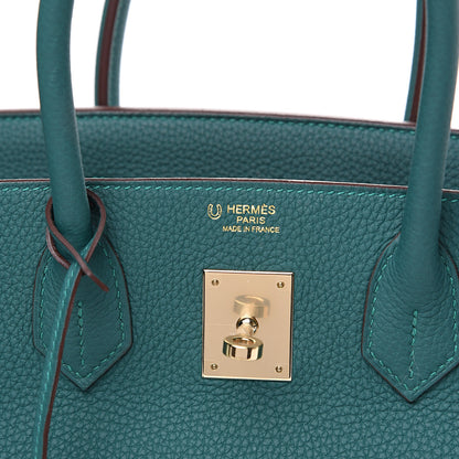 Hermes Togo Horseshoe Birkin 30 Malachite Capucine 5 of 11