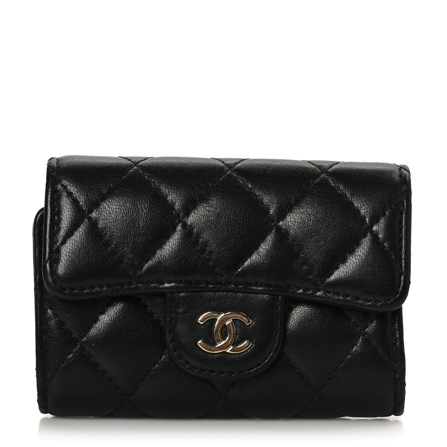 Chanel Lambskin Quilted Classic 4 Key Holder Wallet Black 1 of 8
