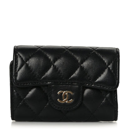 Chanel Lambskin Quilted Classic 4 Key Holder Wallet Black 1 of 8
